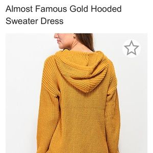 •ALMOST FAMOUS GOLD HOODED SWEATER-DRESS•